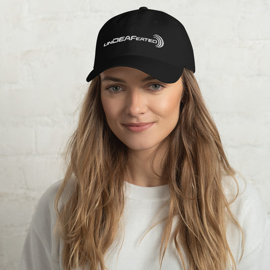 unDEAFeated Dad Hat - White Stitching